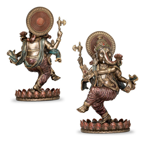 Ganesha Dançando Deusa Da Sabedoria Fortuna Resina 21cm