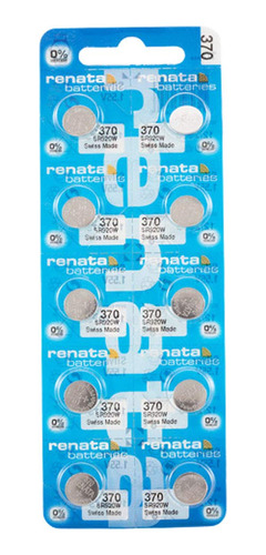 10 X Renata Swiss 370 Baterias De Reloj, 0% Mercury Equivila