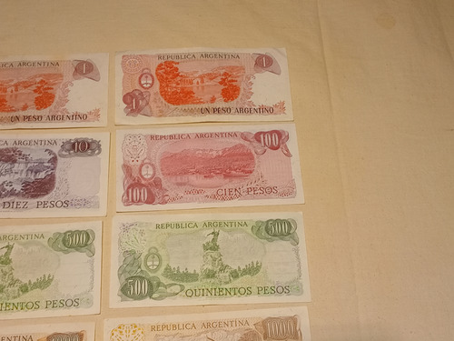 Billetes De Argentina Antiguos Peso Y Pesos Ley X 8 Sc Sc-