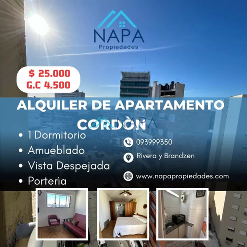 Alquiler De Apartamento De 1 Dormitorio,  Amueblado, En Cordón