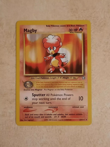 Cartas Pokemon Magby Neo Genesis