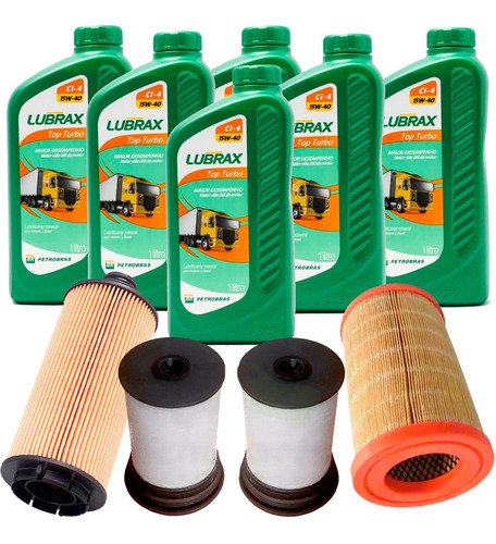 Kit Troca De Óleo Lubrax 15w40 Gm Nova S10 Diesel + Filtros