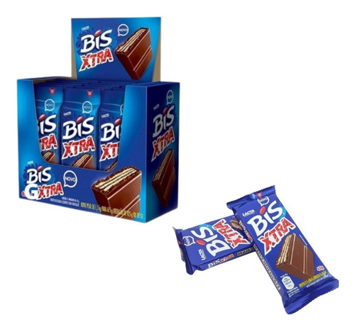 Kit 2cx Chocolate Bis Xtra Ao Leite C/24un. 45g Cada - Lacta