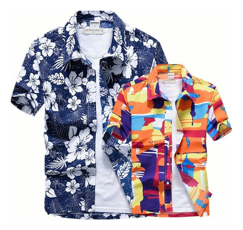 Camisa Hawaiana De Estilo Casual A La Moda, Ajustada, Para H