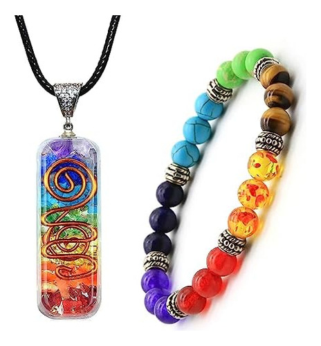 Hedqfm Collar De 7 Chakras, Pulsera De Protección De Energía