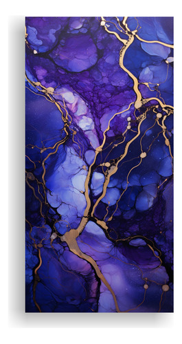 80x40cm Cuadro Decorativo Abstracto Moderno Azul Y Morado