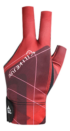 4 Guante De Billar De 3 Dedos, Guante Deportivo Negro Rojo