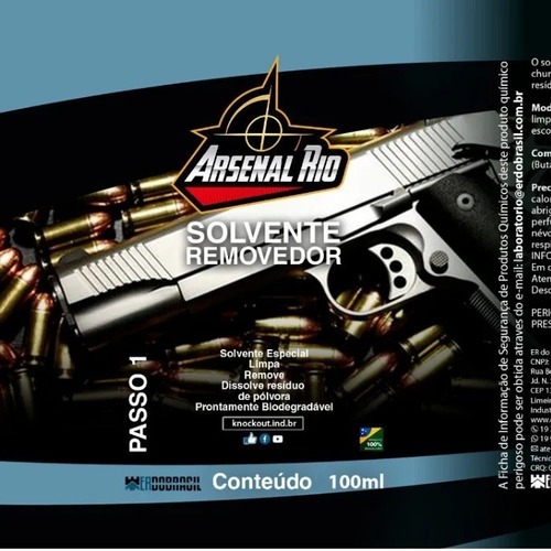 Kit Limpeza Armamento De Fogo Knockout - 3 Frascos De 100ml