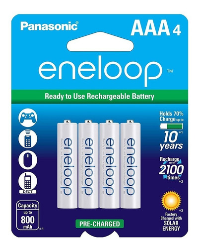 Baterías Recargables Aaa Pack De 4 Panasonic Eneloop