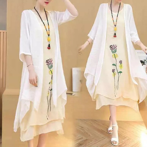Conjunto De 2 Piezas De Vestido Bordado Para Mujer