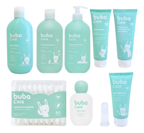 Kit Cuidados Com O Bebe Completo Vegano Buba Care 400ml