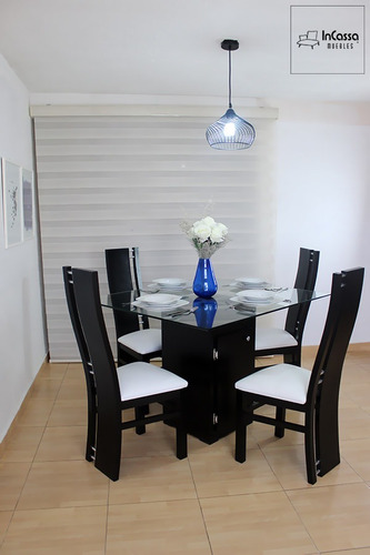 Comedor Minimalista Mod Marbella 4 Sillas Moderno