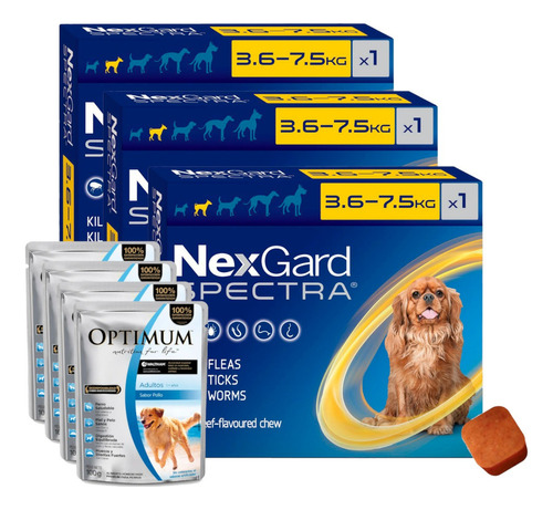 Pastilla Nexgard Spectra Perros De 3.5 A 7.5 Kg X3