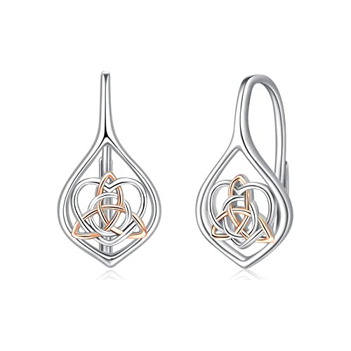 Pendientes Celtas Oro/rosa Plata 925 Hipoalergénicos