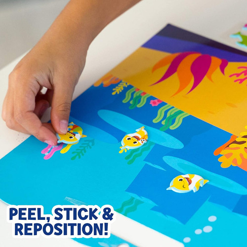 100 Pegatinas Dereutilzables Baby Shark