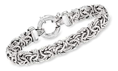 Ross-simons - Pulsera Bizantina Mediana De Plata De Ley