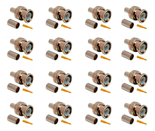 20 Conectores Bnc Para Crimpear Rg59 Bc59 Folksafe