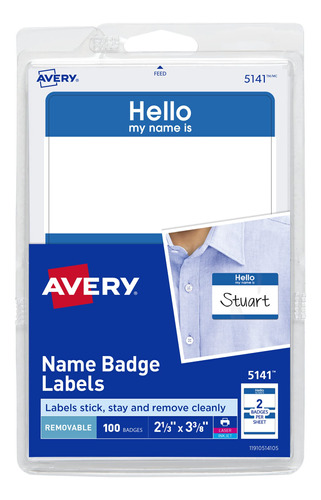 Avery(r) Tarjeta Identificaci On Adhesiva Hello My Name Is