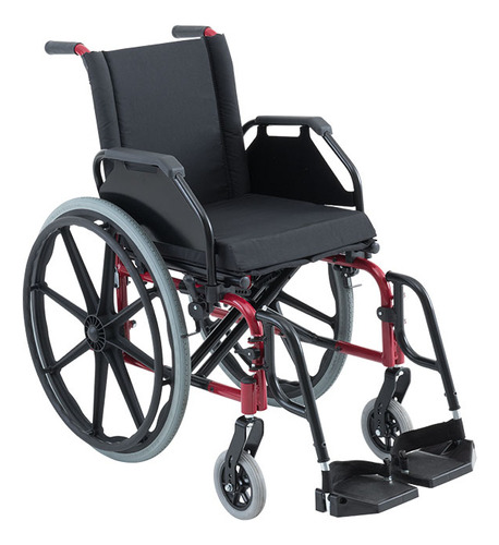 Cadeira De Rodas Ke Aço 50cm Vinho (até 120 Kg) - Ortobras