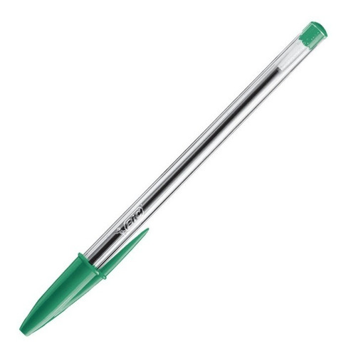 Bolígrafo Birome Bic Verde Cristal 1mm Trazo Medio X250 Unid