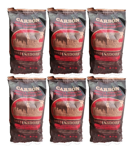 Carbón, Saco De 2 A 2,5 Kg Aprox / Pack 6 Unidades