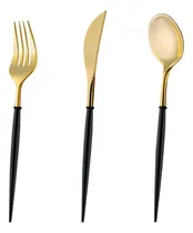 Comprar 120 Cubiertos De Plástico Dorado  Cubiertos Desechables Con