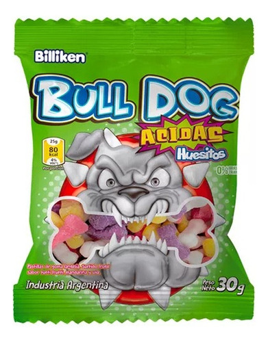 Gomitas Bull Dog Huesitos Acidos X 30g - Caja X 12un
