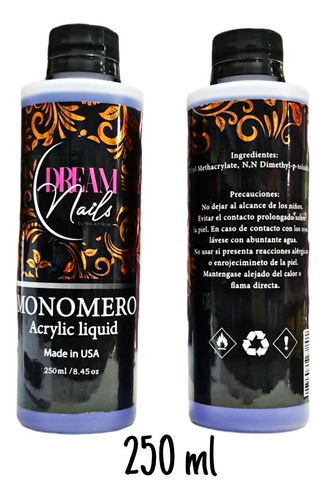 Monómero Profesional, Dream Nails (made In Usa) 250 Ml