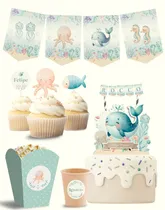 Comprar Kit Imprimible Decoración Cumpleaños Mar Pdf Texto Editable