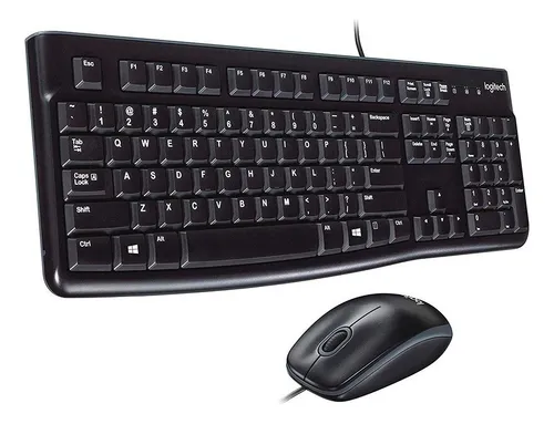Kit De Teclado Y Mouse Logitech Mk120 Español Color Negro