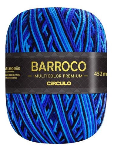Barbante Barroco Premium Multicolor 6 Fios 400g Linha Crochê Cor Pacífico