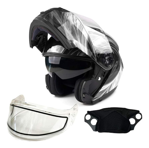Casco Para Moto Typhoon Helmets Modular S Talla Xl Color Neg