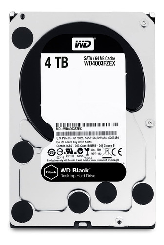 Disco duro interno Western Digital WD Black WD4003FZEX 4TB negro