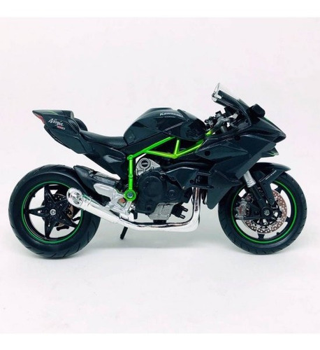 Coleccion Escala Moto Juguete H2r Con Luz Y Sonido Base 22cm Color 1:10 H2r