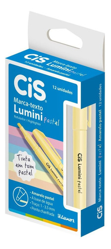 Caneta Marca Texto Cis Lumini Amarelo Pastel