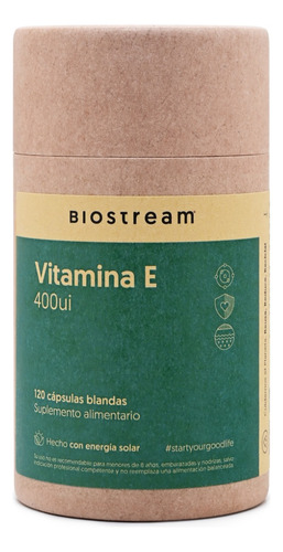 Pack X2 Vitamina E 400ui 120 Cápsulas Biostream