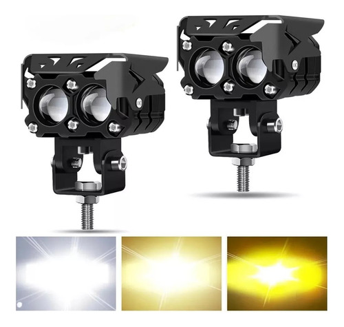 2pzs Faros De Lupa 120w Doble Color Spot Luz Para Auto Moto