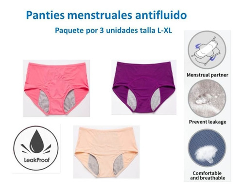 Panty Calzón Braga Menstrual Antifluido Sin Derrames 