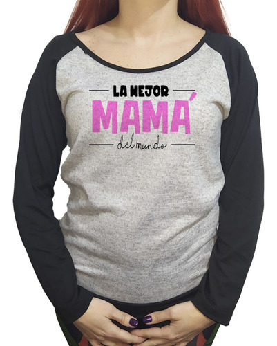 Buzo Lanilla Mujer  Frase La Mejor Mama Del Mundo Familia