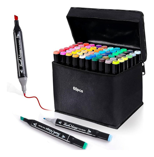 Kit Canetinha 60 Unidades Pintura Escolar Linha Profissional