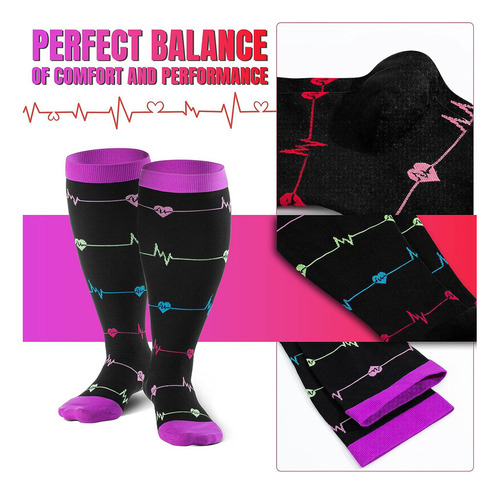 3 Pares De Calcetines De Compresión De Talla Grande, Talla G