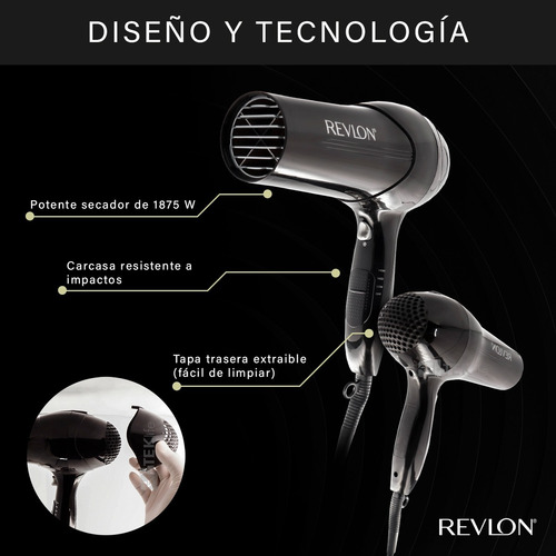 Secadora De Cabello Revlon Essentials Rv408 1875w Negra