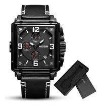 Comprar Reloj Megir Con Cronógrafo Y Cronógrafo De Cuero Cuadrado