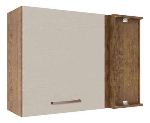 Armário Aéreo De Canto 1 Porta Rustic/crema Agata Madesa
