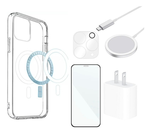 Kit Case Mica Cargador 14 Pro 14 Pro Max Para iPhone Magsafe