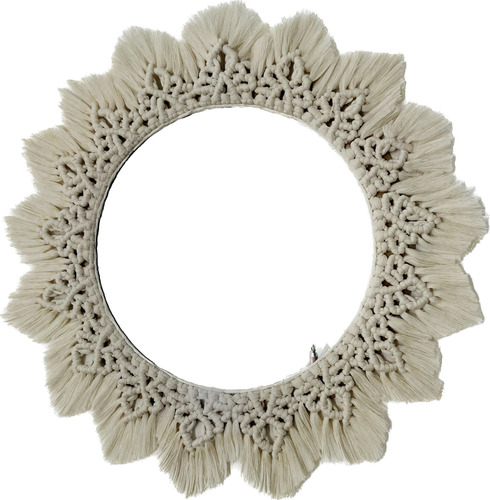 Espejo De Macrame Redondo Estilo Boho