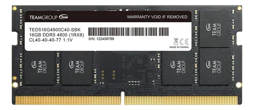 Memoria Ram Teamgroup Elite Sodimm Ddr5 16gb 4800mhz