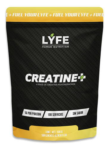 Creatina Lyfe Monohidratada 500gr 100 Servicios En Polvo 