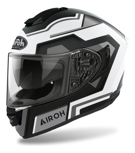 Jm Casco Moto Integral Airoh St.501 Square Blanco Negro Azul Color Negro/Blanco Diseño Solid Tamaño del casco TALLE L 59-60 cm