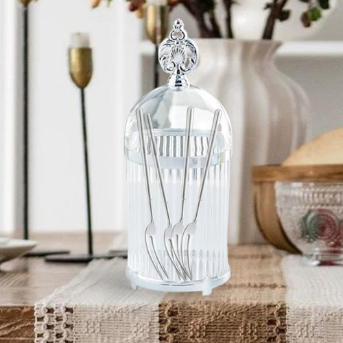 Tarro De Almacenamiento, Cuchara Borde Plateado Transparente
